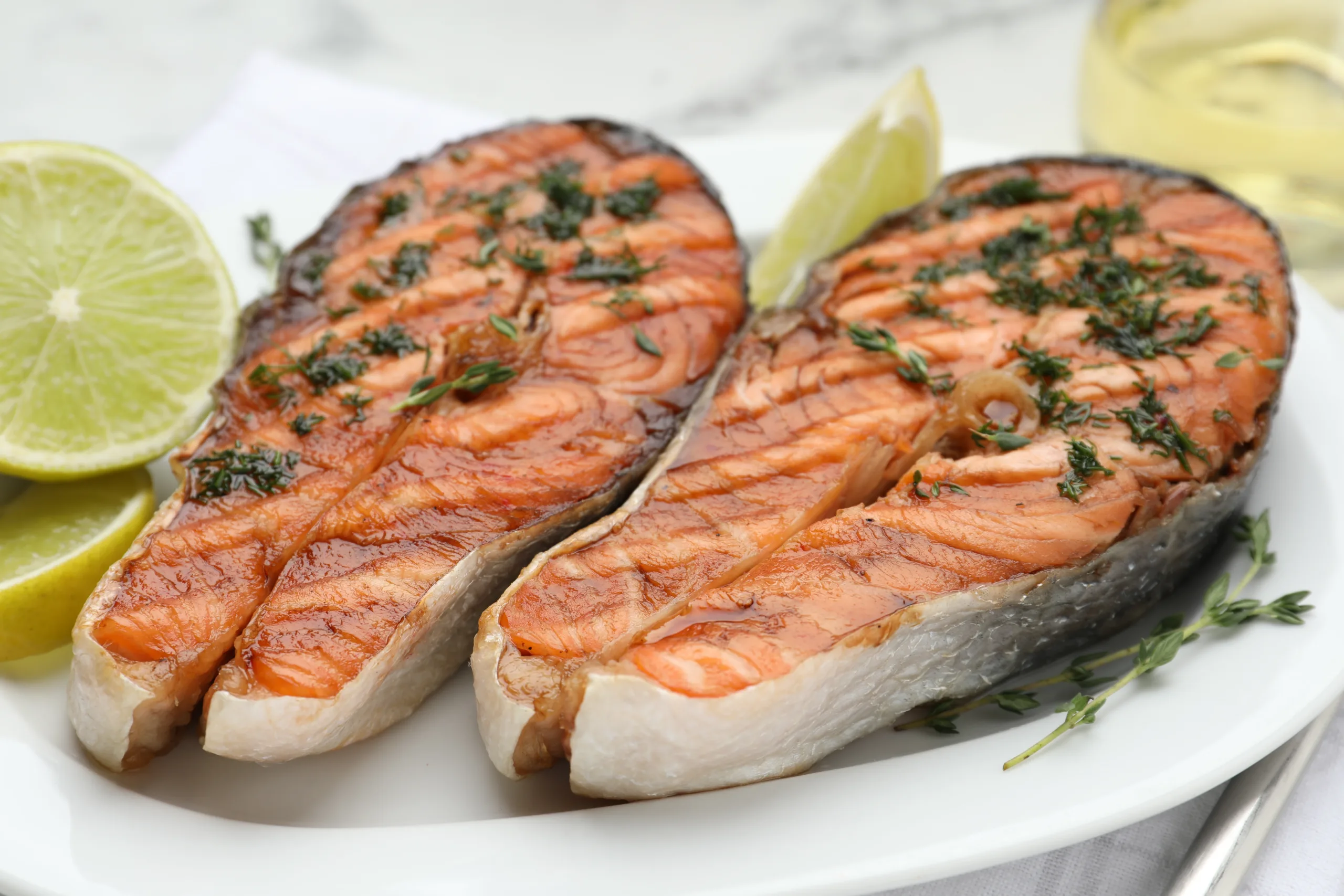 Glazed, Cedar Plank Grilled Salmon Steaks - Oliver's Markets