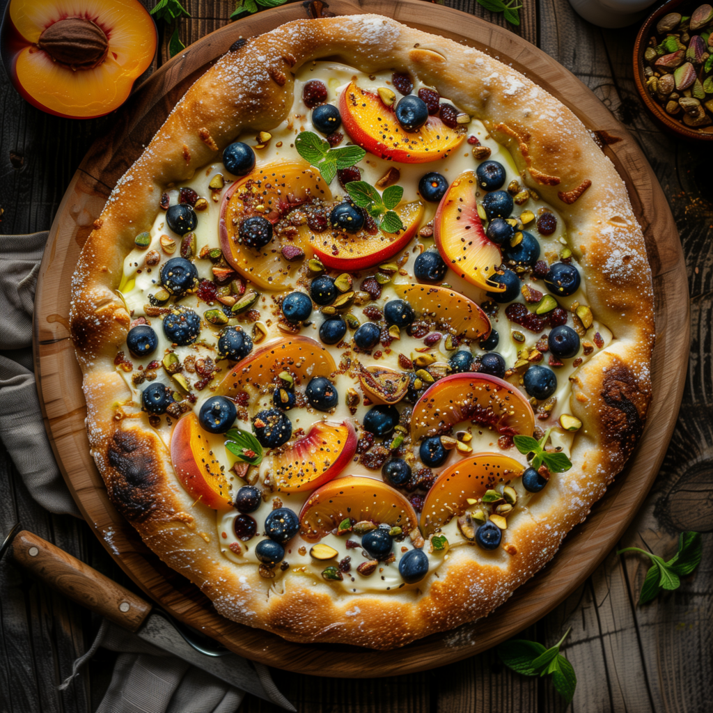 Fresh Blueberry and Peach Pizza - Oliver's Markets