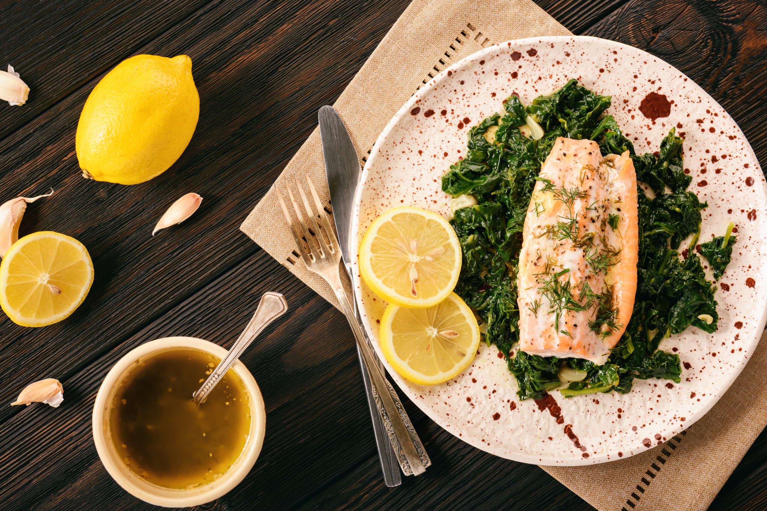 Lemon-Herb Steelhead with Braised Collard Greens - Oliver's Markets